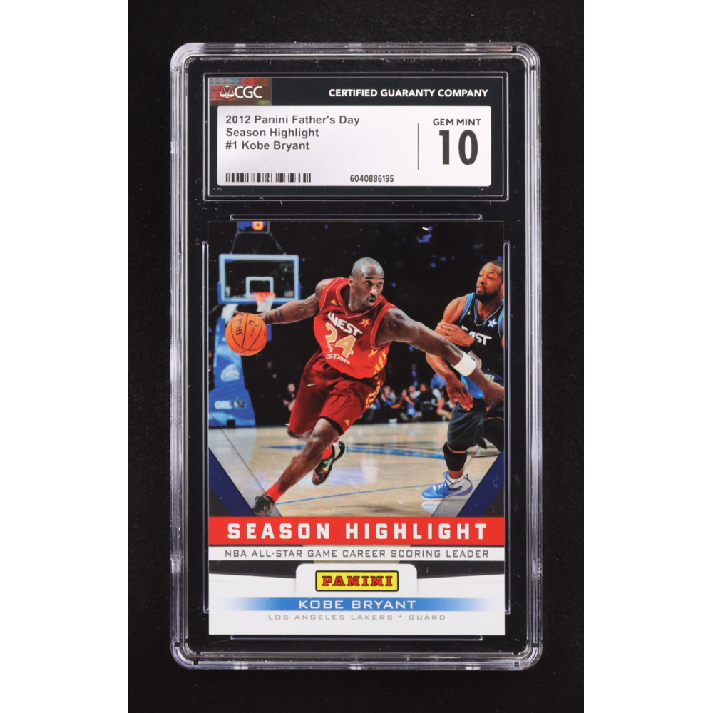Kobe Bryant 2012 Panini Father's Day Season Highlight #1 (CGC 10) at PristineAuction.com