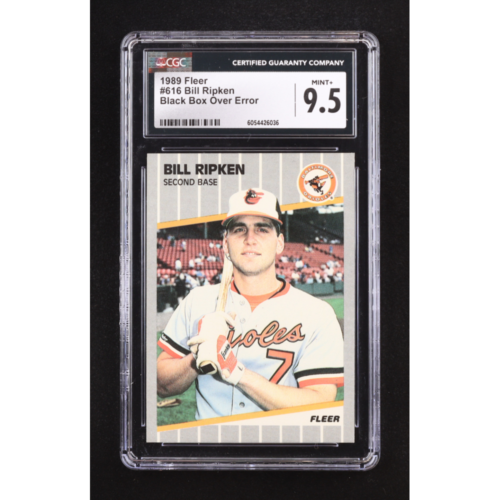 Billy Ripken 1989 Fleer Black Box Covering Bat Knob #616E (CGC 9.5) at PristineAuction.com