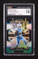 Jahmyr Gibbs 2023 Select Prizm Black and Green Die Cut #34 RC (CGC 10) at PristineAuction.com