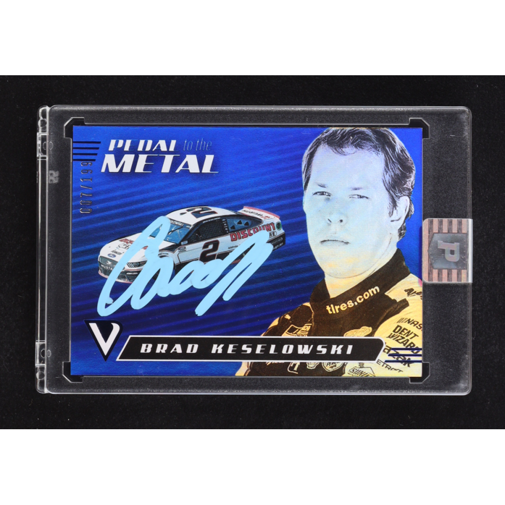 Brad Keselowski Signed 2021 Panini Chronicles Victory Pedal to the Metal Blue #19 #/199 (PA) at PristineAuction.com