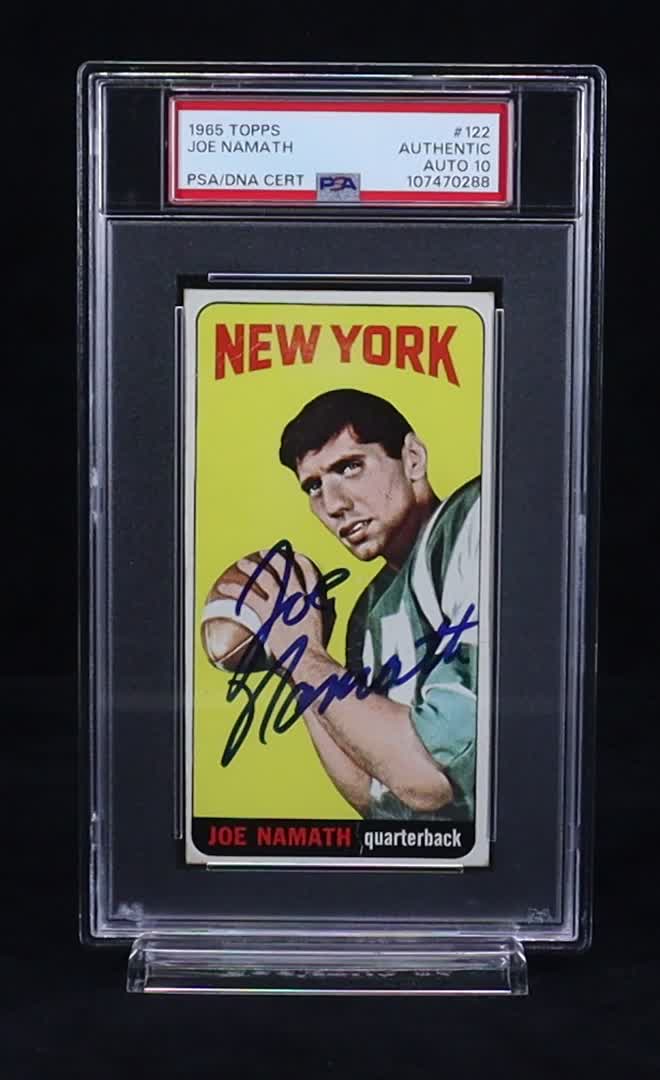 Joe Namath Signed 1965 Topps #122 RC (PSA | Autograph Graded 10) at PristineAuction.com