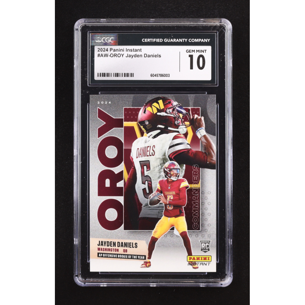 Jayden Daniels 2024 Panini Instant #AW-ROY RC (CGC 10) at PristineAuction.com