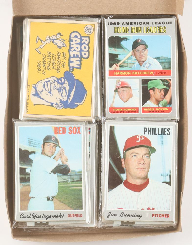 1970 Topps Baseball Cello Fun Pack Vending Box with (20) Packs at PristineAuction.com 1970 Topps Baseball Cello Fun Pack Vending Box with (20) Packs at PristineAuction.com