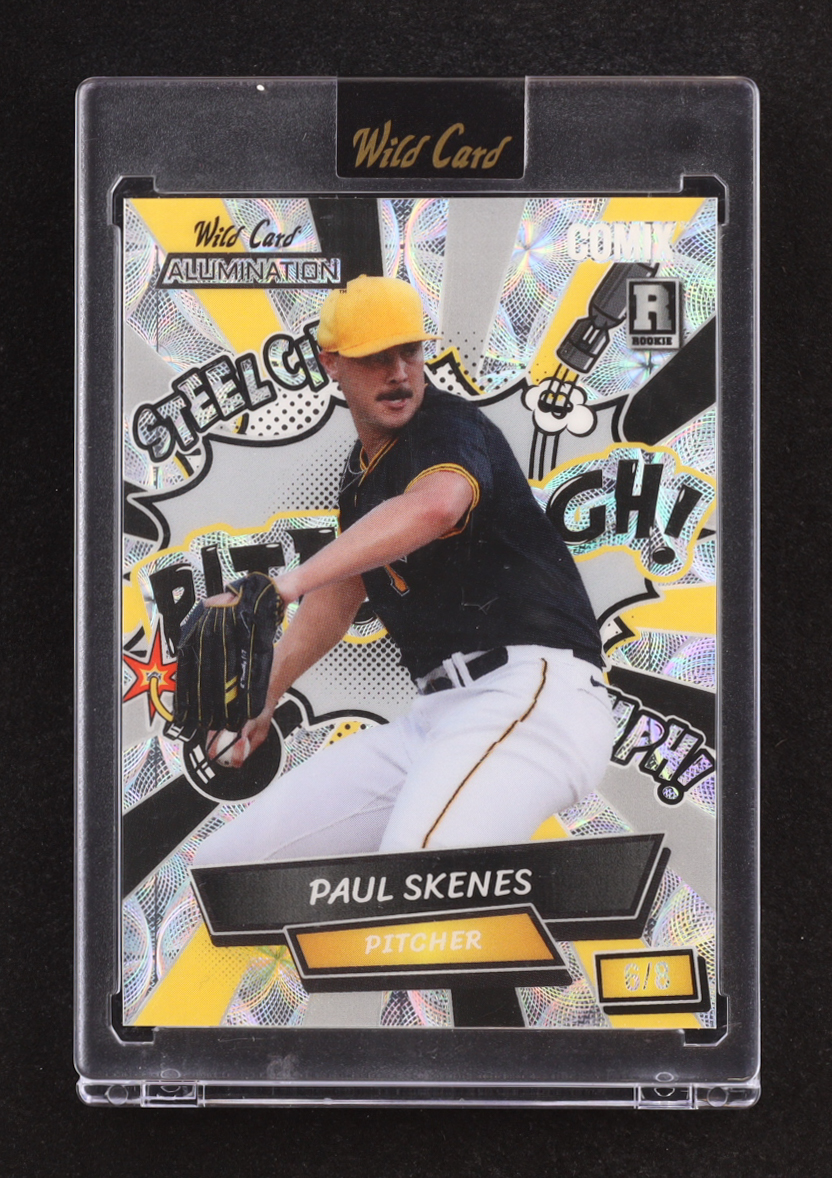 Paul Skenes 2024 Wild Card Alumination Comix PITTSBURGH! Silver Kaleidoscope #ACSP-PS2 #6/8 RC at PristineAuction.com Paul Skenes 2024 Wild Card Alumination Comix PITTSBURGH! Silver Kaleidoscope #ACSP-PS2 #6/8 RC at PristineAuction.com