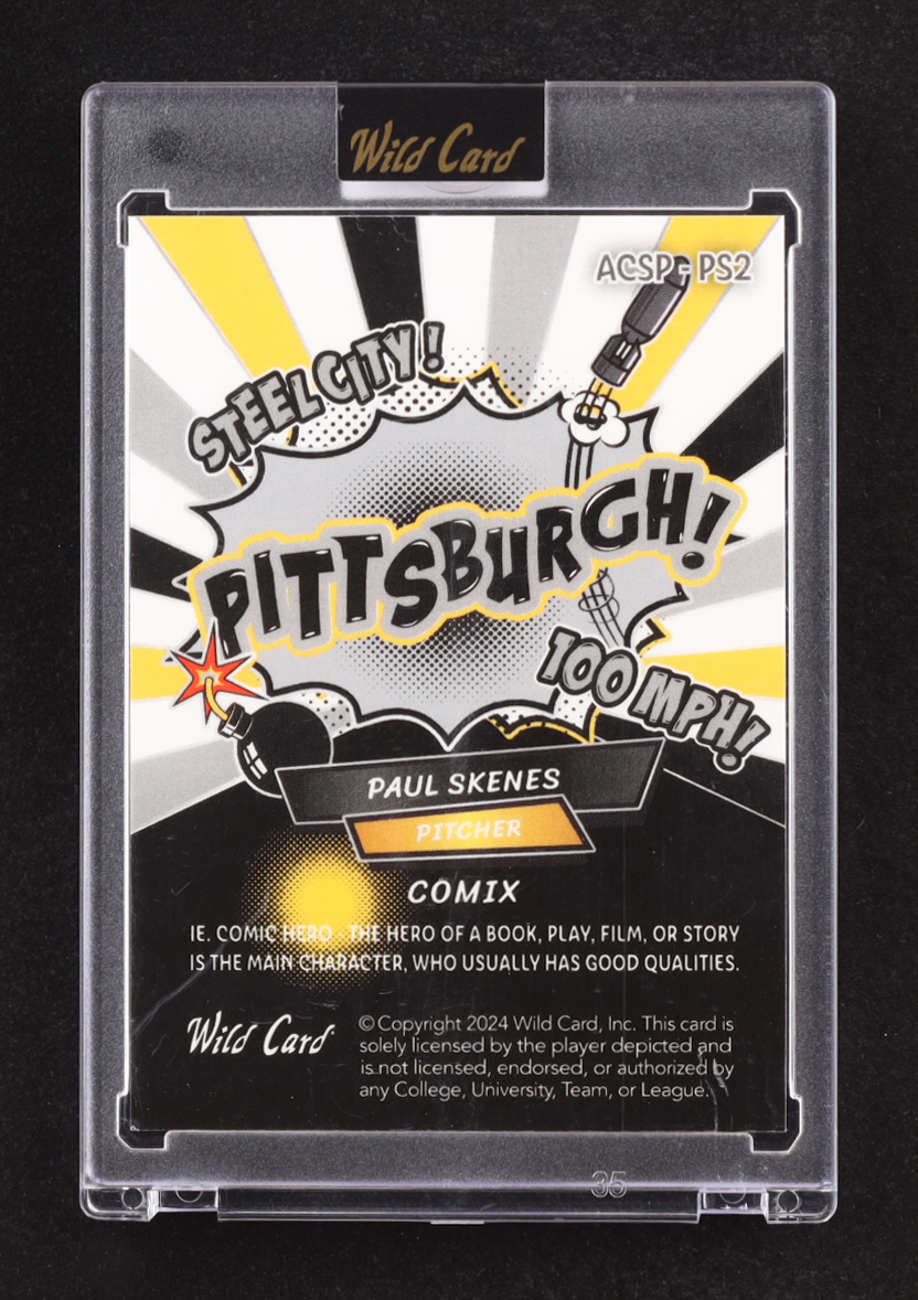 Paul Skenes 2024 Wild Card Alumination Comix PITTSBURGH! Silver Kaleidoscope #ACSP-PS2 #6/8 RC at PristineAuction.com Paul Skenes 2024 Wild Card Alumination Comix PITTSBURGH! Silver Kaleidoscope #ACSP-PS2 #6/8 RC at PristineAuction.com