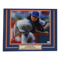 Jacob deGrom Signed Mets Custom Matted Photo Inscribed "2014 NL ROY" (JSA & Steiner) at PristineAuction.com
