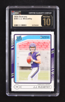 J.J. McCarthy 2024 Donruss #303 RR RC (CGC 10 | Pristine Black Label) at PristineAuction.com