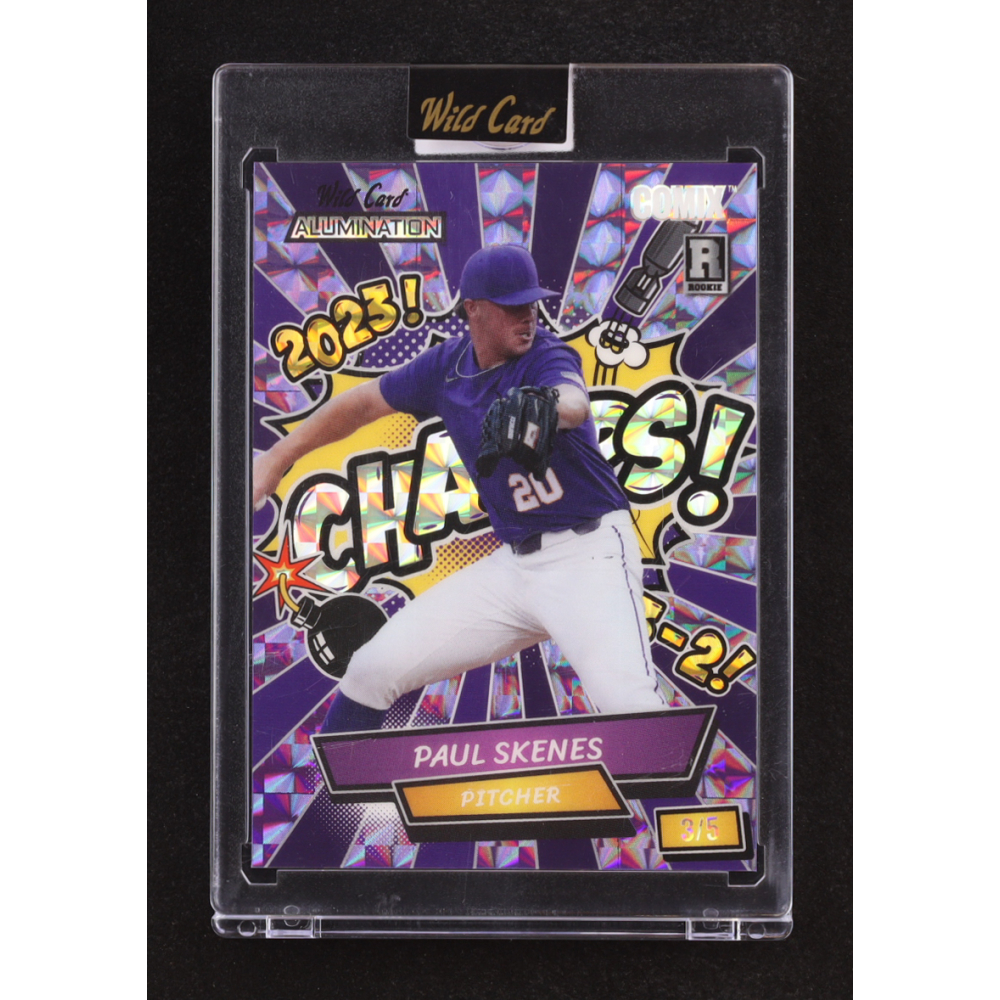 Paul Skenes 2024 Wild Card Alumination Comix CHAMPS! Purple Mosaic #ACGC-PS6 #3/5 RC at PristineAuction.com