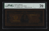 1928  United States of America $10,000 Ten Thousand Dollars Gold Certificate (PMG 70) at PristineAuction.com
