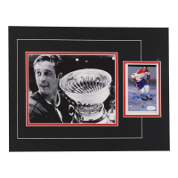 Jean Beliveau Signed 4x6 Photo Lithograph Display with 8x10 Photo (JSA) at PristineAuction.com