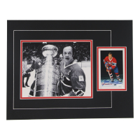 Yvan Cournoyer Signed 4x6 Photo Lithograph Display with 8x10 Photo (JSA) at PristineAuction.com