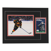 Elias Pettersson Signed 4x6 Photo Lithograph Display with 8x10 Photo (JSA) at PristineAuction.com