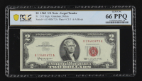 1963 United States of America $2 Two Dollar Note Red Seal (PCGS 66 PPQ) at PristineAuction.com