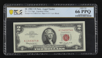 1963 United States of America $2 Two Dollar Note Red Seal (PCGS 66 PPQ) at PristineAuction.com