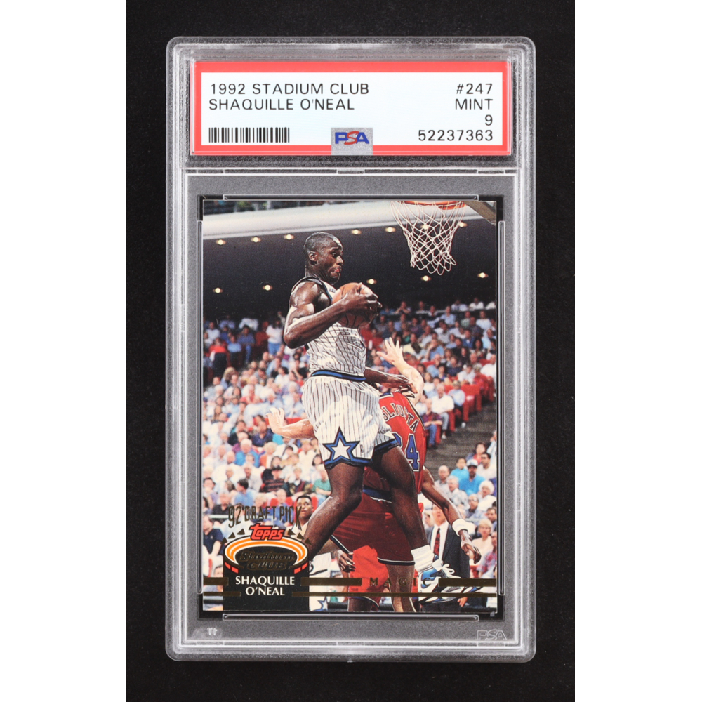 Shaquille O'Neal 1992-93 Stadium Club #247 RC (PSA 9) at PristineAuction.com