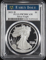 2022-W Proof American Silver Eagle, Early Issue - West Point Mint (PCGS PR70DCAM) at PristineAuction.com