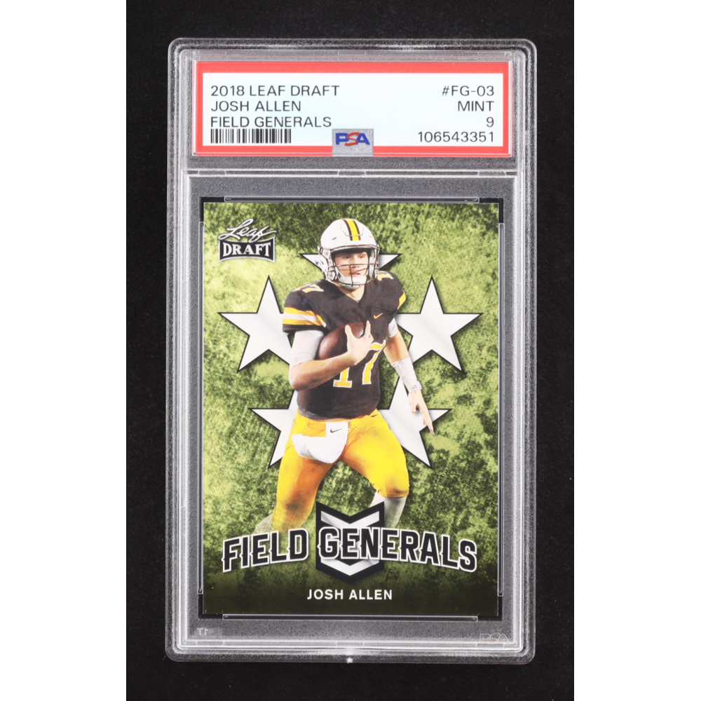 Josh Allen 2018 Leaf Draft Field Generals #FG03 RC (PSA 9) at PristineAuction.com