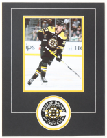 Hampus Lindholm Signed Bruins Custom Matted Photo Display with Coaster (JSA) at PristineAuction.com