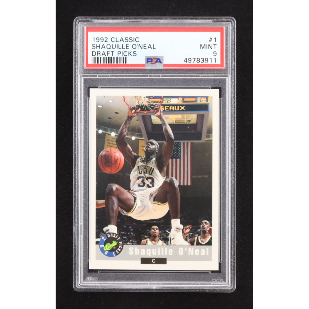 Shaquille O'Neal 1992 Classic #1 Draft Picks RC (PSA 9) at PristineAuction.com