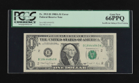 1988-A U.S. $1 Federal Reserve Note - New York - Fr. 1915-B Signed: Villalpando / Brady (PCGS Gem New 66 PPQ) at PristineAuction.com