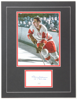 Norm Ullman Signed Red Wings Custom Matted Photo Display Inscribed "HOF 1982" (JSA) at PristineAuction.com
