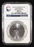 2016-P Australia $1 Kangaroo, First Releases - 1oz .9999 Fine Silver Coin (NGC MS70) at PristineAuction.com