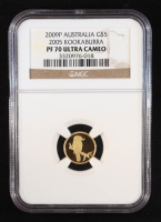 2009-P Australia $5 Gold, 2005 Kookaburra - 1/20 Ounce .9999 Fine Gold Coin (NGC PF70 ULTRA CAMEO) at PristineAuction.com