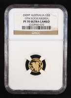 2009-P Australia $5 Gold, 1994 Kookaburra - 1/20 Ounce .9999 Fine Gold Coin (NGC PF70 ULTRA CAMEO) at PristineAuction.com