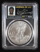 2024 American Silver Eagle, First Strike - Legends of Life Vladimir Guerrero Autograph (PSA | PCGS MS70) at PristineAuction.com