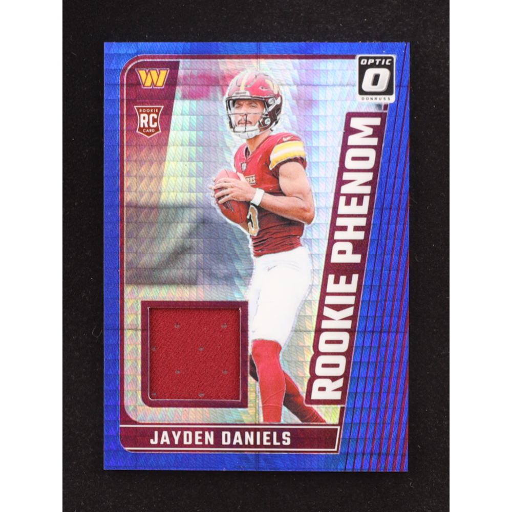 Jayden Daniels 2024 Donruss Optic Rookie Phenoms Blue Hyper #17 RC at PristineAuction.com