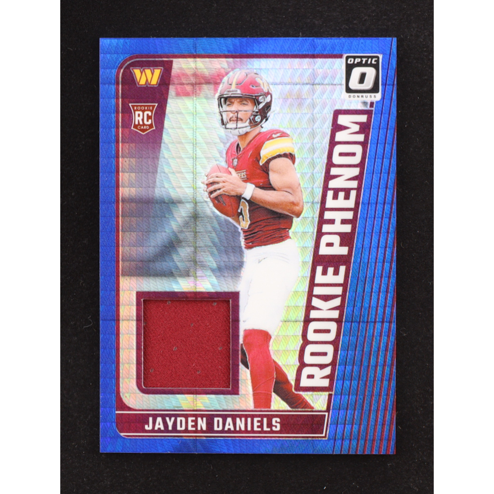 Jayden Daniels 2024 Donruss Optic Rookie Phenoms Blue Hyper #17 RC at PristineAuction.com