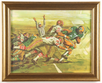 Vintage Packers vs 49ers Bruce Bomberger "The Touchdown" Custom Framed Art Print at PristineAuction.com