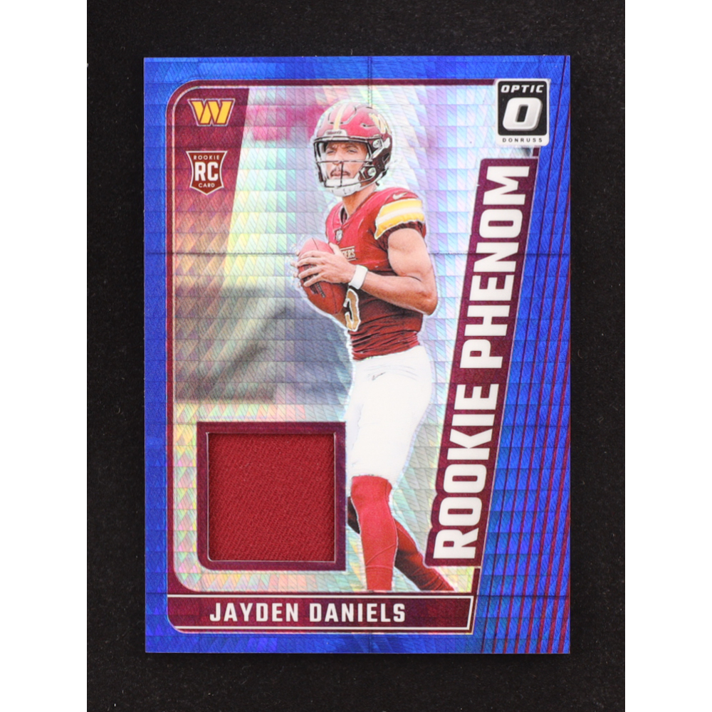 Jayden Daniels 2024 Donruss Optic Rookie Phenoms Blue Hyper #17 RC at PristineAuction.com