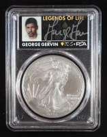 2024 American Silver Eagle, First Strike - Legends of Life George Gervin Autograph (PSA | PCGS MS70) at PristineAuction.com