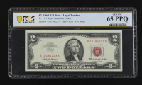 1963 U.S. $2 Legal Tender Note, Red Seal - Fr.1513 (AA Block) Signed: Granahan / Dillon (PCGS Gem Unc 65 PPQ) at PristineAuction.com