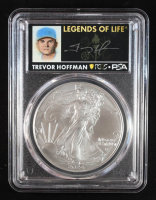2024 American Silver Eagle, First Strike - Legends of Life Trevor Hoffman Autograph (PSA | PCGS MS70) at PristineAuction.com