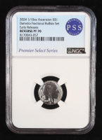2024 Ascension Island $1 Damstra Buffalo Set - 1/10oz .999 Silver (PCGS RESERVE PF70) at PristineAuction.com