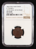1863 Civil War Token ""1st In War, 1st In Peace"" F-175/400a (NGC XF45 BN) at PristineAuction.com