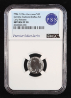2024 Ascension Island $1 Damstra Buffalo Set - 1/10oz .999 Silver (PCGS RESERVE PF70) at PristineAuction.com