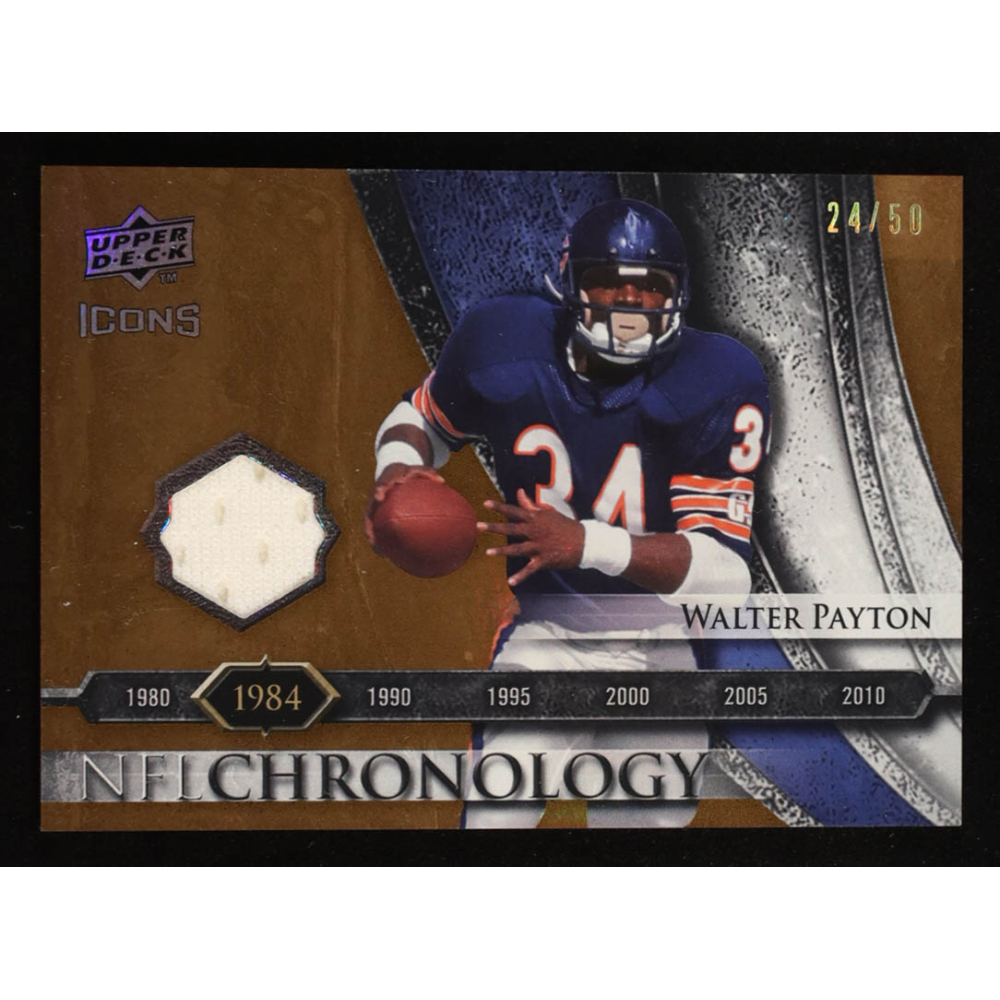 Walter Payton 2008 Upper Deck Icons NFL Chronology Jersey Gold #CHR8 #24/50 at PristineAuction.com