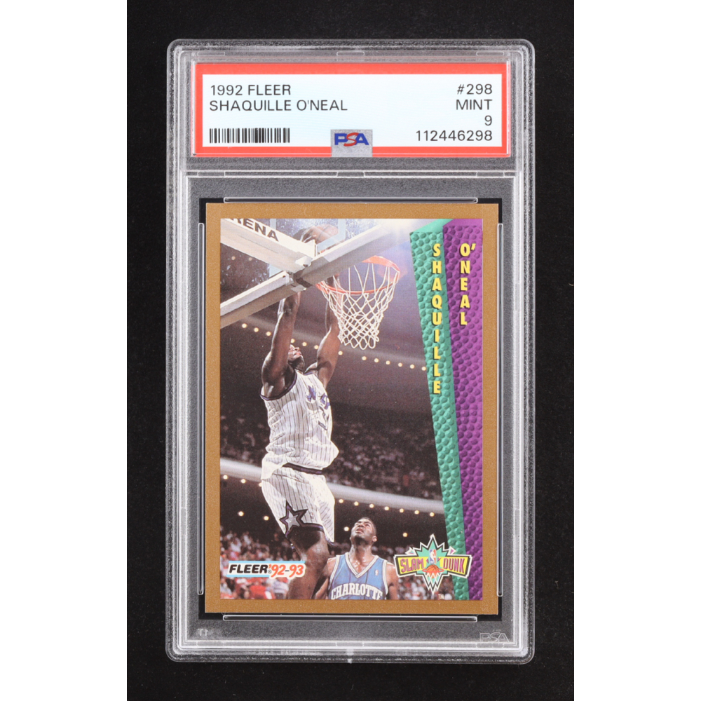 Shaquille O'Neal 1992-93 Fleer #298 RC (PSA 9) at PristineAuction.com