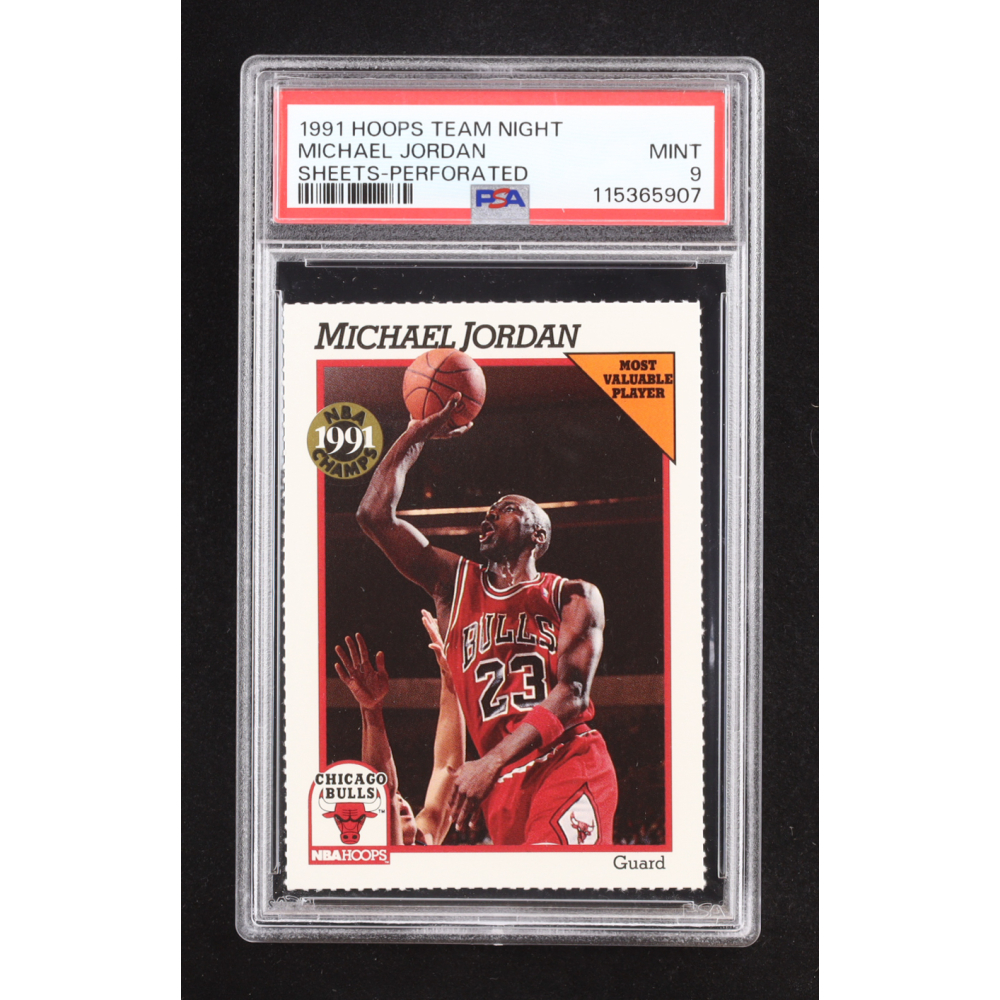 Michael Jordan 1991 Hoops Team Night #NNO (PSA 9) at PristineAuction.com