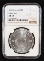 2024 South Africa Krugerrand - 1 Ounce Fine Silver Coin (NGC MS69) at PristineAuction.com