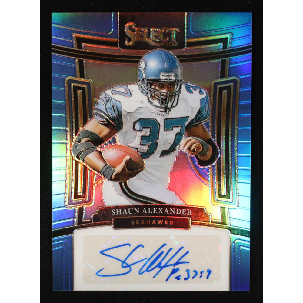 Shaun Alexander 2023 Select Signatures Prizm Light Blue #50 #32/49 at PristineAuction.com