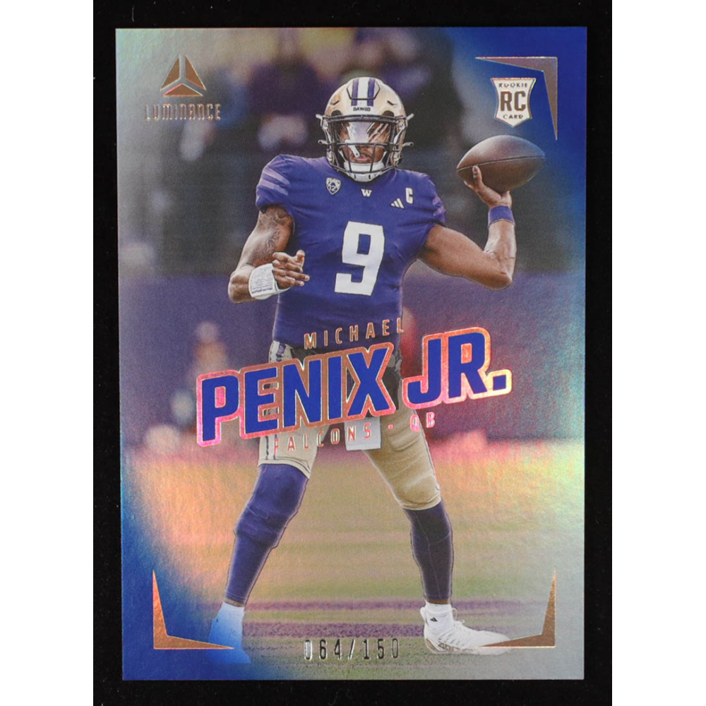 Michael Penix Jr. 2024 Panini Luminance Blue #136 #64/150 RC at PristineAuction.com