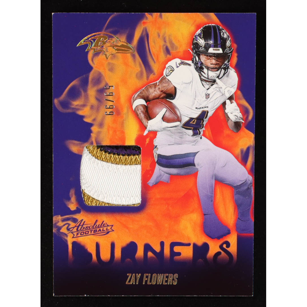 Zay Flowers 2024 Absolute Absolute Burners Jerseys Gold #13 #59/99 at PristineAuction.com