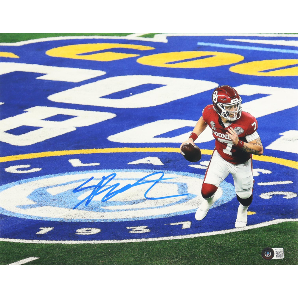 Spencer Rattler Signed Oklahoma Sooners 11x14 Photo (Beckett) at PristineAuction.com