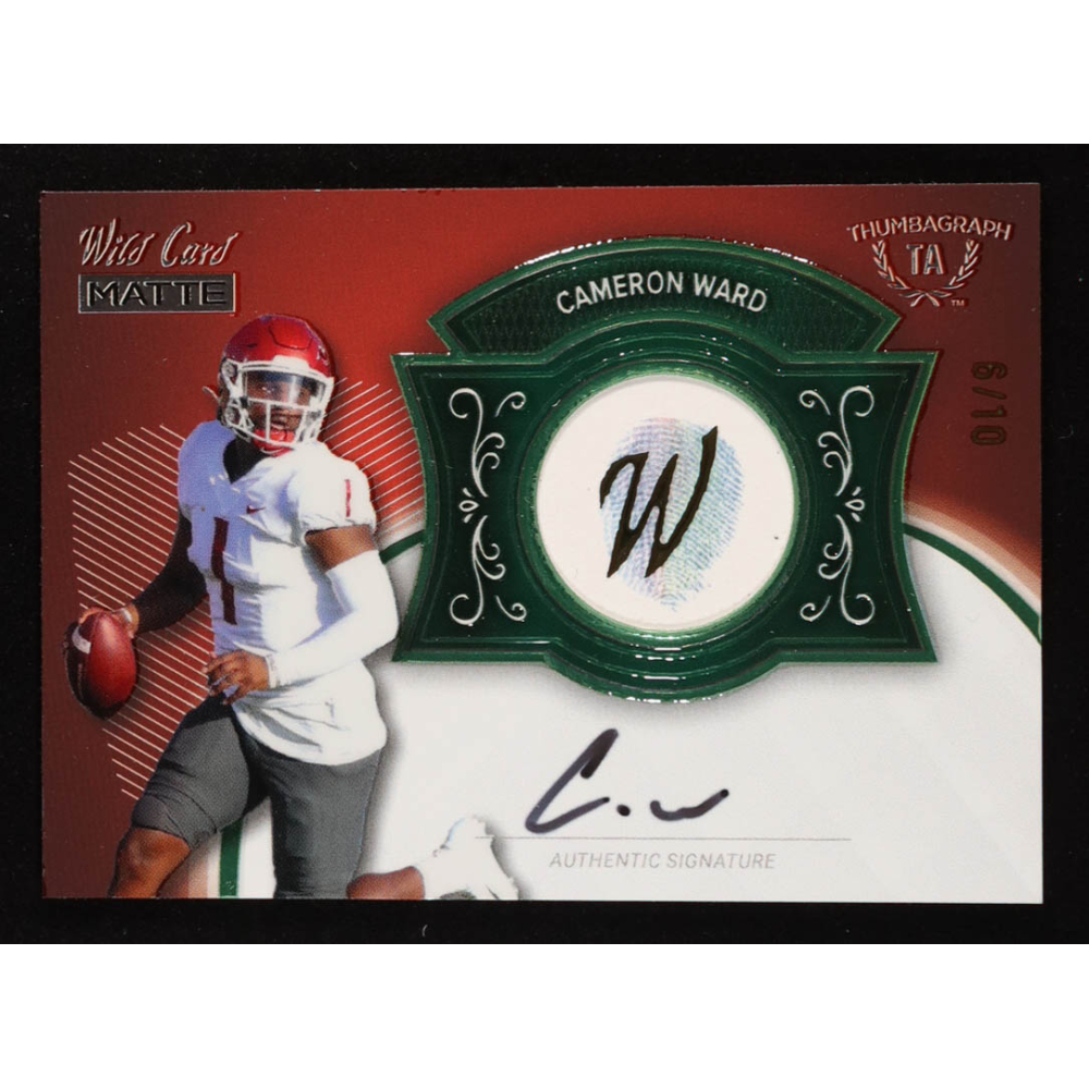 Cameron Ward 2023 Wild Card Matte Thumbagraph Emerald #TAA On-Card AU #6/10 RC at PristineAuction.com