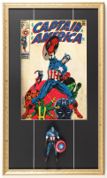 "Captain America" 17x29 Custom Framed Print Display with Action Figure at PristineAuction.com