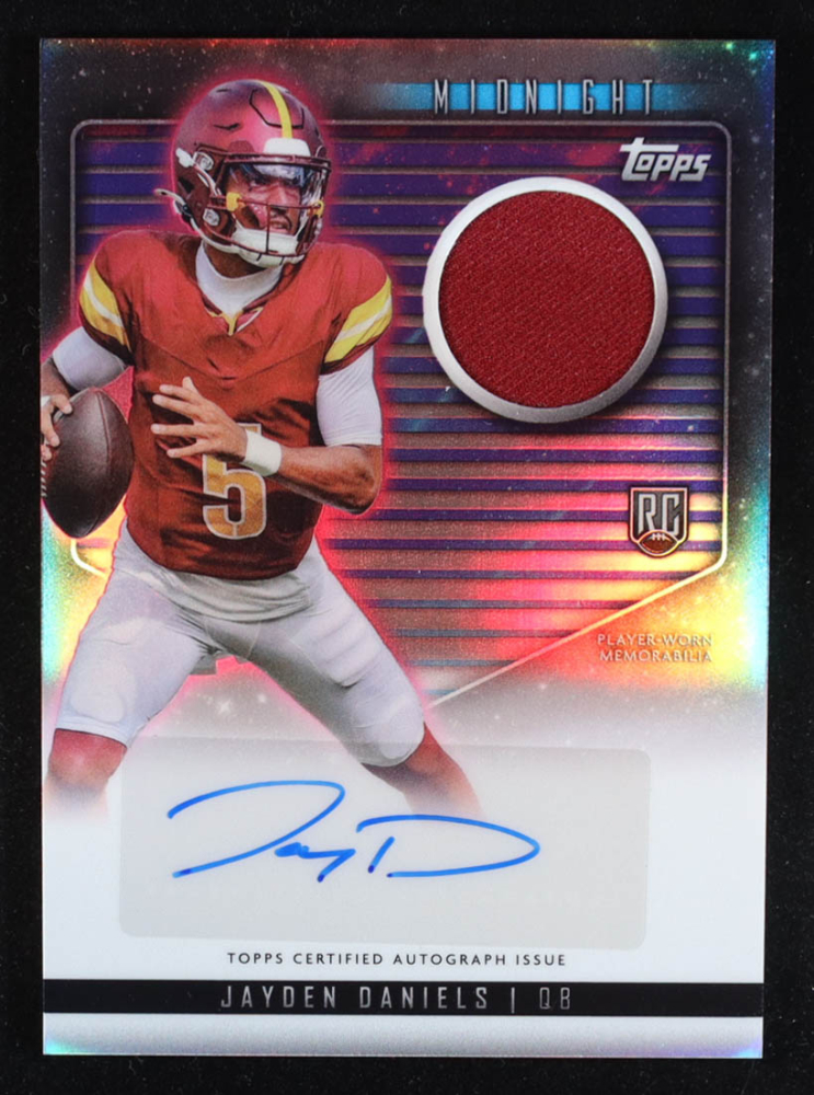 Jayden Daniels 2024 Topps Midnight Rookie Jersey Autographs #RJAJD RC